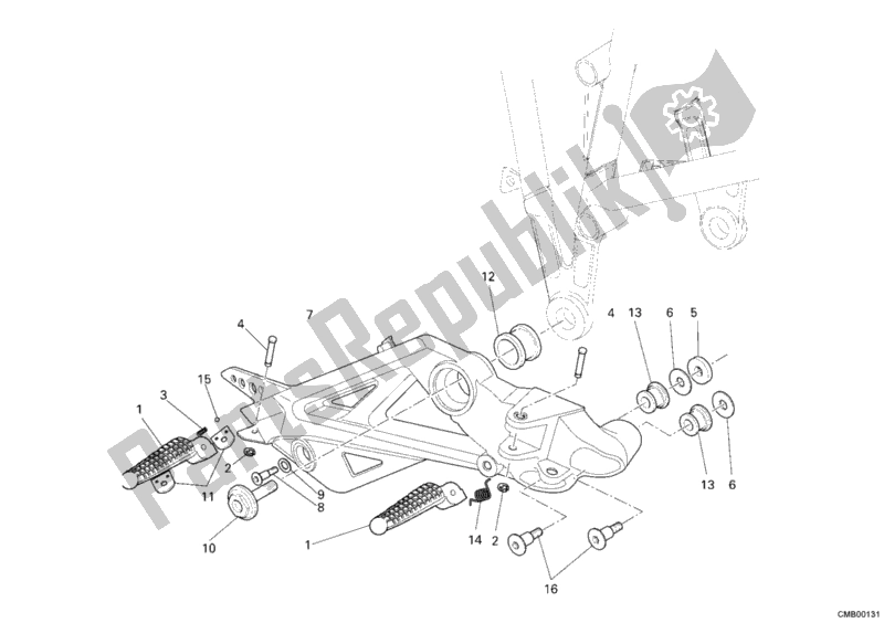 Todas las partes para Reposapiés, Derecha de Ducati Multistrada 620 Dark USA 2006